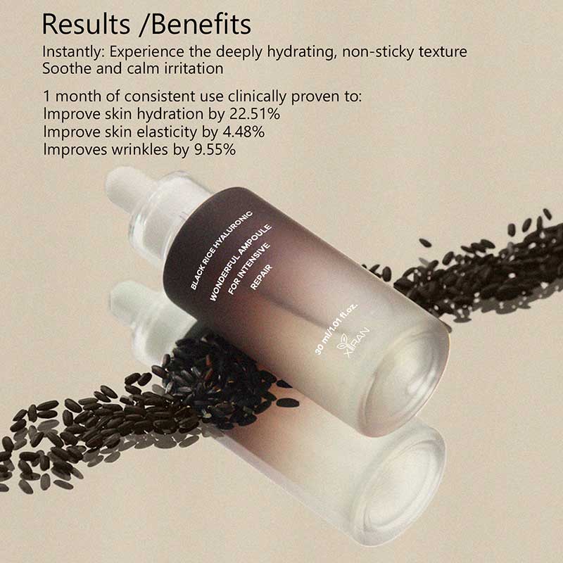 private label black rice face serum